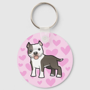 Pitbull/amerikanisches Staffordshire-Terrier-Liebe Schlüsselanhänger