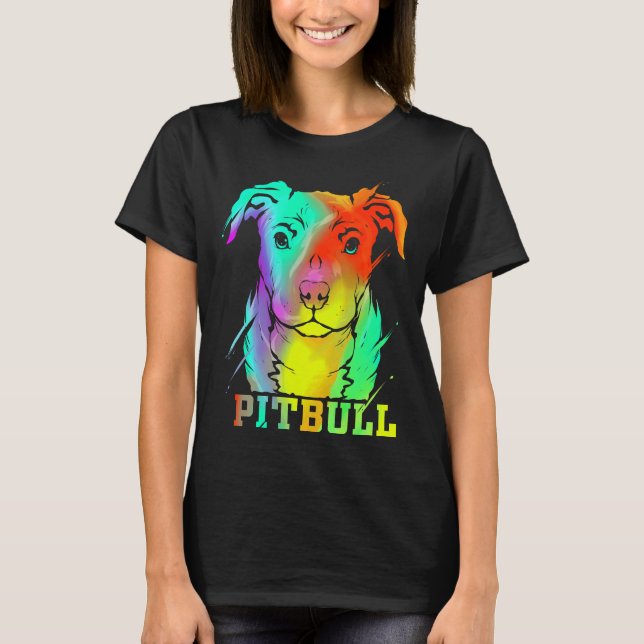 Pitbull Artwork Pit Bull Dog Lover T-Shirt (Vorderseite)