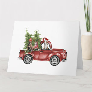 Pitbull Auto Weihnachtsdekoration Lustige Weihnach Karte