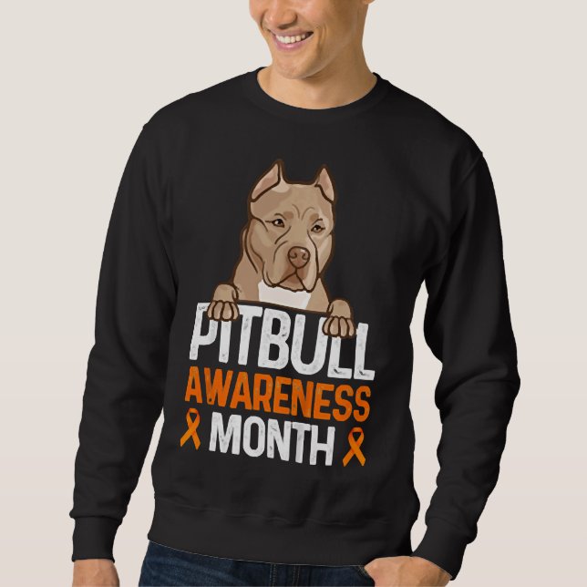 Pitbull Awareness Month Pitbull & Amp Peace Sig Sweatshirt (Vorderseite)