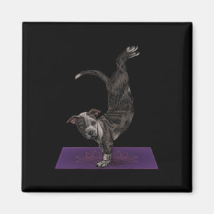 Pitbull beim Yoga Meditation Zen Namaste Hund Yoga Magnet