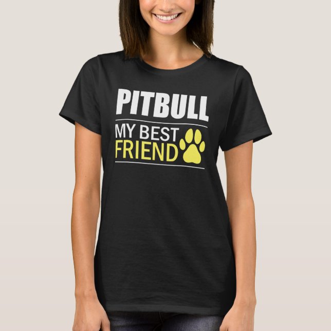 Pitbull Besitzer Hund  Pitbull Bester Freund Pitbu T-Shirt (Vorderseite)