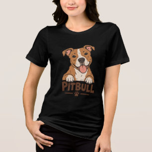 Pitbull-Bewusstseinsmonat-Shirt Oktober Tri-Blend Shirt