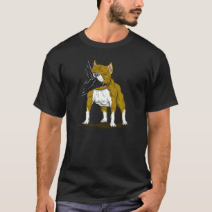 Pitbull Biting Pitbulls und Hunde Bettübersicht T-Shirt
