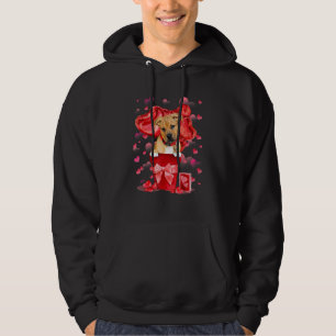 Pitbull Boxer Mix im roten Topf Frohes Valentinsta Hoodie
