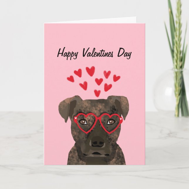 Pitbull Brindle Valentine Love Card Feiertagskarte (Vorderseite)