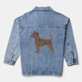 Pitbull Butterfly Silhouette Art | Bully Dog Lover Jeansjacke