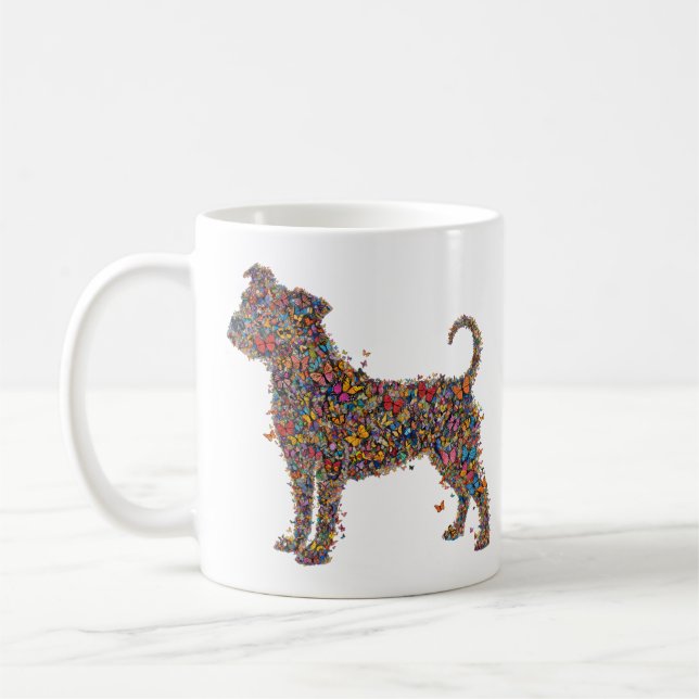 Pitbull Butterfly Silhouette Art | Bully Dog Lover Kaffeetasse (Links)