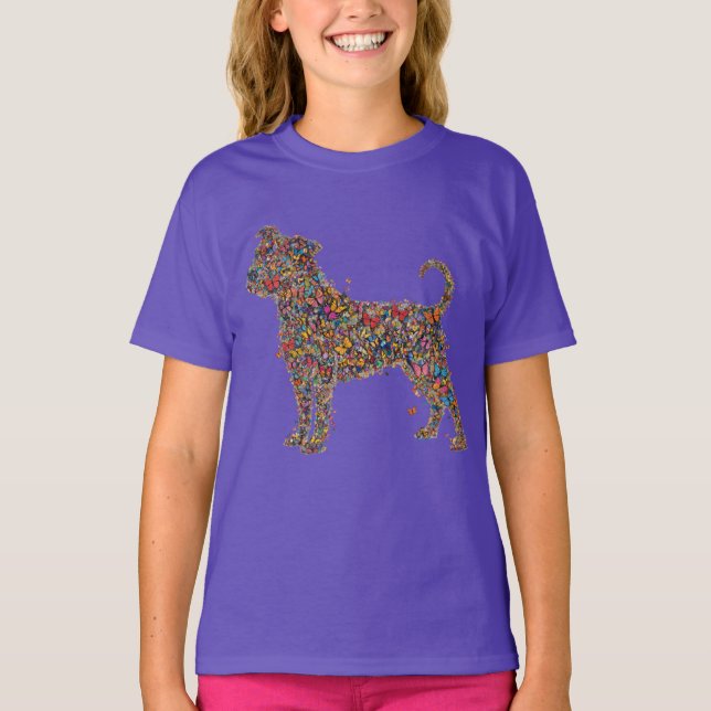 Pitbull Butterfly Silhouette Art | Bully Dog Lover T-Shirt (Vorderseite)
