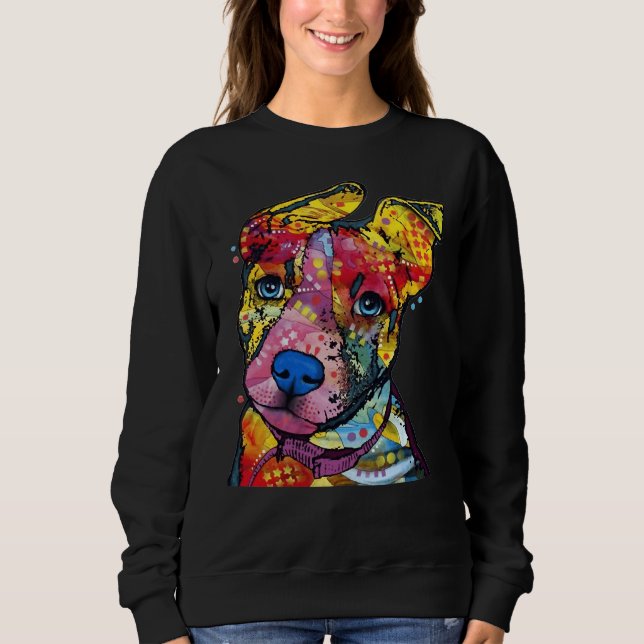 Pitbull Color Hund Liebhaber Sweatshirt (Vorderseite)