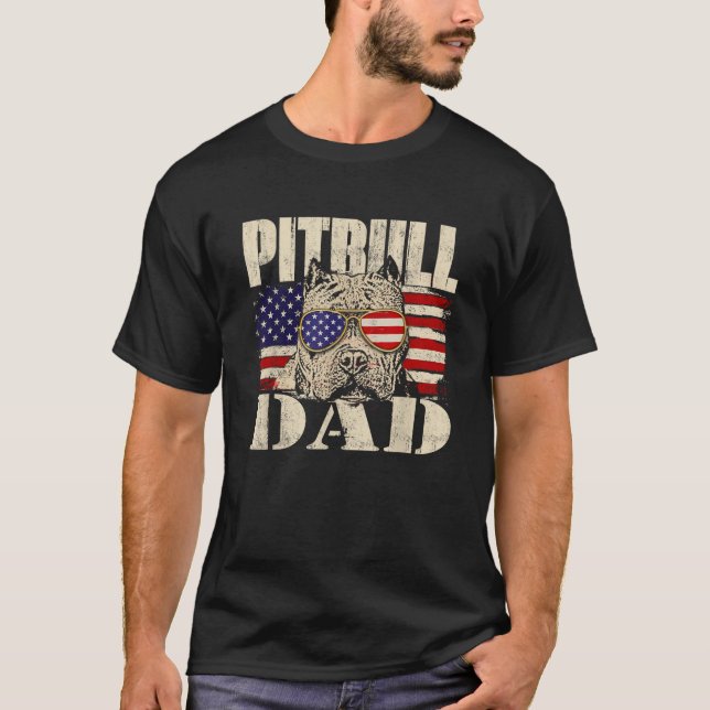 Pitbull Dad Dog Lover Pibble Pittie Pit Bull Terri T-Shirt (Vorderseite)
