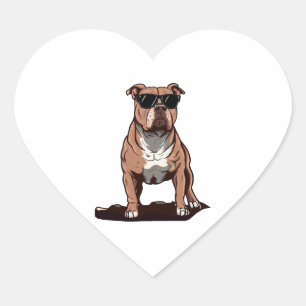 Pitbull die Süsse Herz-Aufkleber