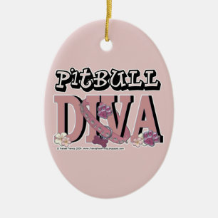 Pitbull DIVA Keramik Ornament