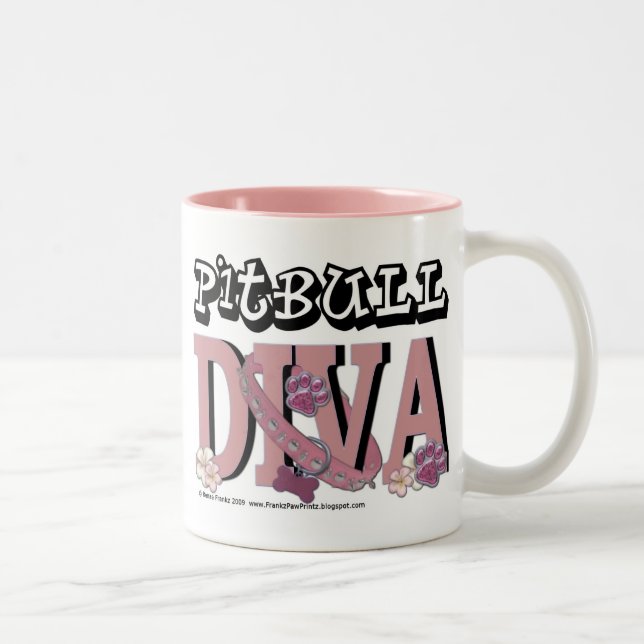 Pitbull DIVA Zweifarbige Tasse (Rechts)