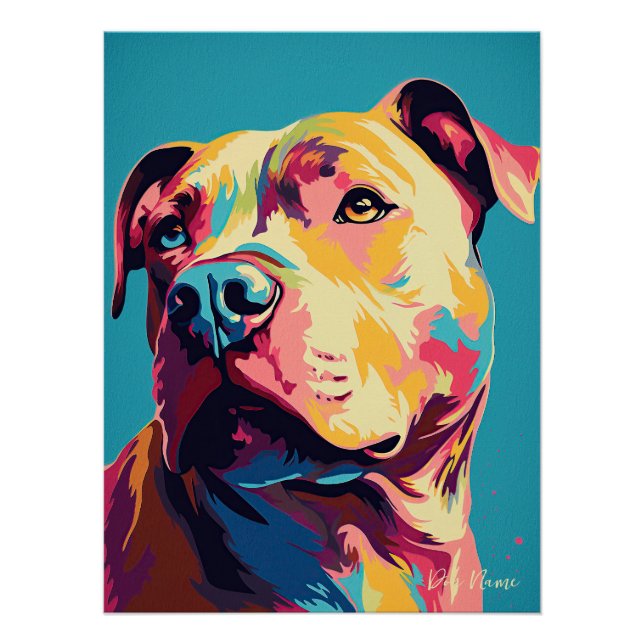 Pitbull Dog 001 - Bruno Pokopen Poster (Vorderseite)