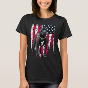 Pitbull Dog American Flag Phantastischer Cooler T T-Shirt