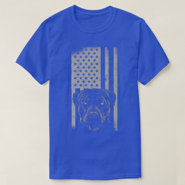 Pitbull Dog American Pit Bull USA Flag Premium T-S T-Shirt (Design vorne)