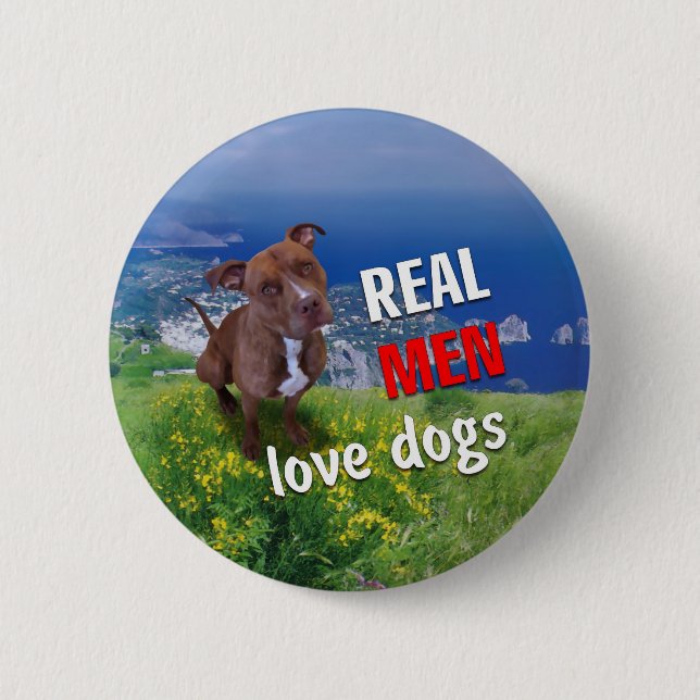 Pitbull Dog Button (Vorderseite)