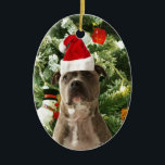 Pitbull Dog Christmas Tree Ornaments Snowman Keramikornament<br><div class="desc">Pitbull Hund Weihnachtsbaumschmuck Schneemann Doormat.Niedlich Pitbull Hund mit Weihnachtsbaumschmuck Schneemann im Hintergrund.</div>