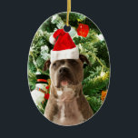 Pitbull Dog Christmas Tree Ornaments Snowman Keramikornament<br><div class="desc">Pitbull Hund Weihnachtsbaumschmuck Schneemann Doormat.Niedlich Pitbull Hund mit Weihnachtsbaumschmuck Schneemann im Hintergrund.</div>