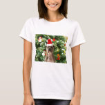 Pitbull Dog Christmas Tree Ornaments Snowman T-Shirt<br><div class="desc">Pitbull Hund Weihnachtsbaumschmuck Schneemann Doormat.Niedlich Pitbull Hund mit Weihnachtsbaumschmuck Schneemann im Hintergrund.</div>