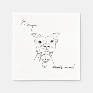 Pitbull Dog Cocktail Hochzeitsnapkins Serviette