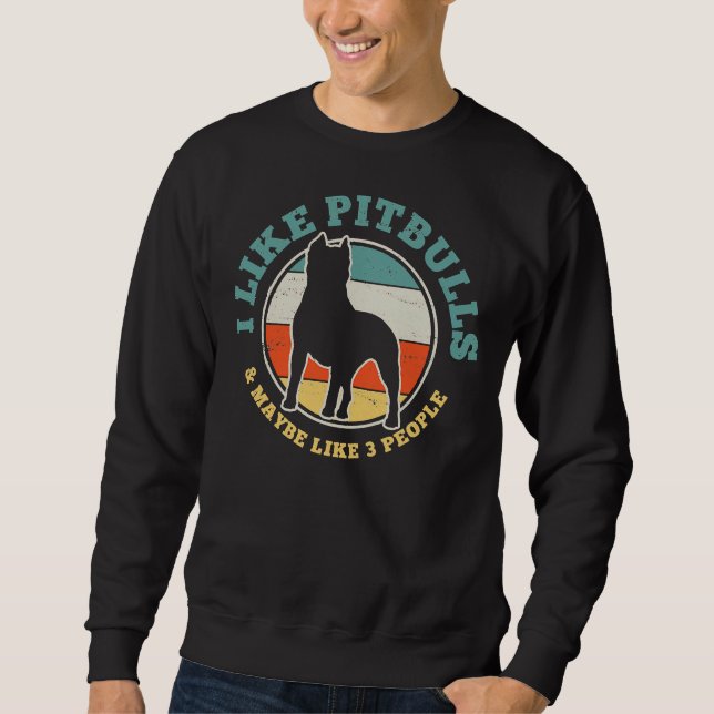 Pitbull Dog Funny Vintag Classic Sweatshirt (Vorderseite)