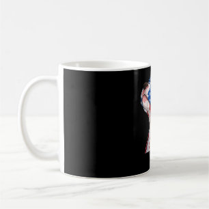 Pitbull dog head USA American Flag Patriotic 4th o Kaffeetasse