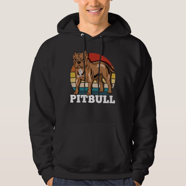 Pitbull Dog Lover Retro Hoodie (Vorderseite)