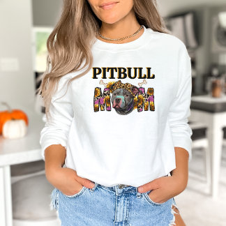 Pitbull Dog Mama Leopard Printblumen Sweatshirt