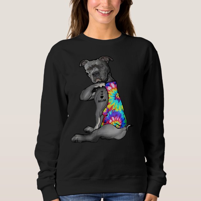 Pitbull Dog Mütter Sweatshirt (Vorderseite)
