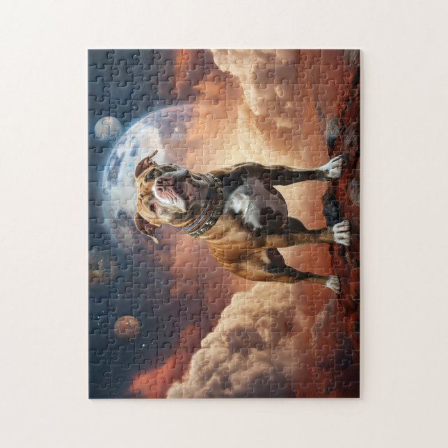 Pitbull dog on Mars on a Jigsaw Puzzle! Puzzle (Vertikal)