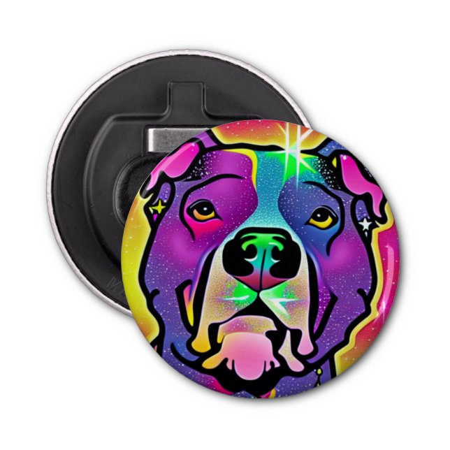 Pitbull Dog Pop Art Flaschenöffner (Vorderseite)