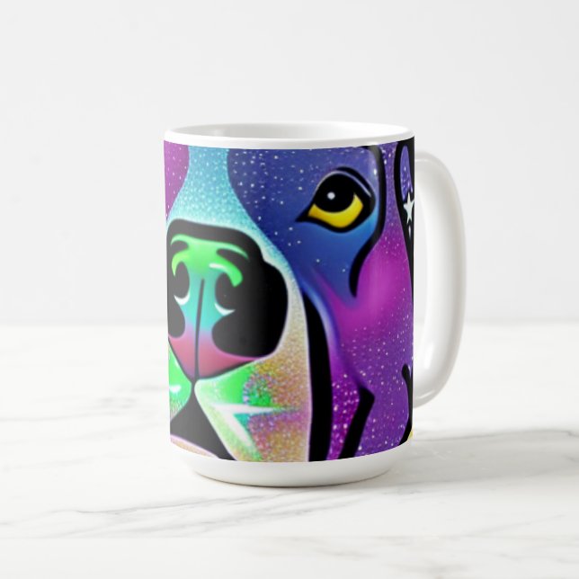 Pitbull Dog Pop Art Kaffeetasse (VorderseiteRechts)