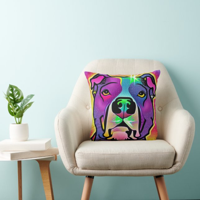 Pitbull Dog Pop Art Kissen (Stuhl )
