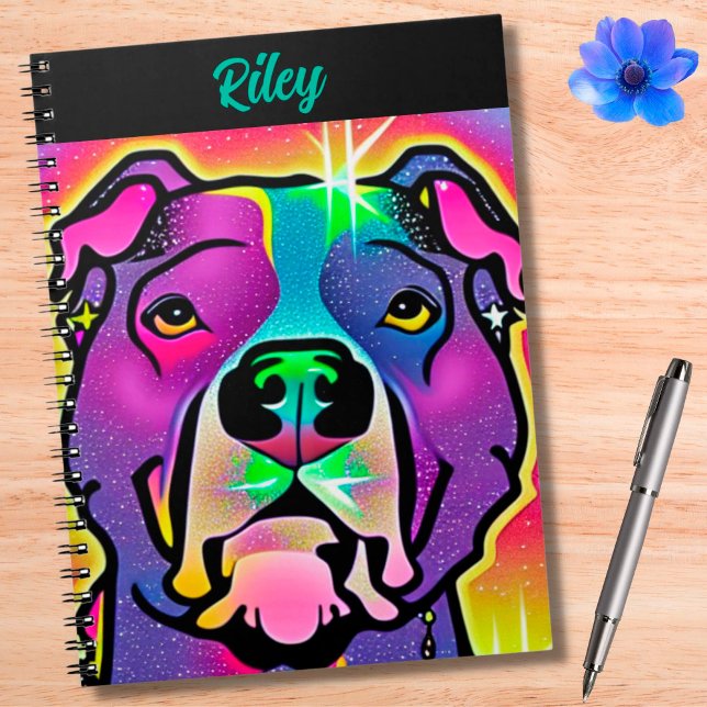 Pitbull Dog Pop Personalisiert Notizblock (Von Creator hochgeladen)
