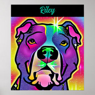 Pitbull Dog Pop Personalisiert Poster