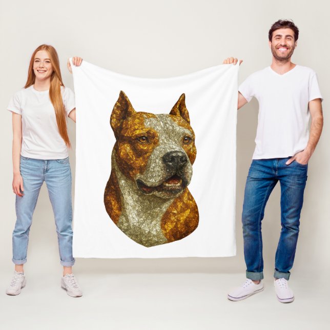 Pitbull Dog Portrait Fleecedecke (Beispiel)