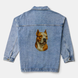 Pitbull Dog Portrait Jeansjacke