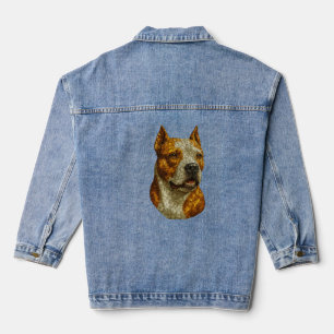 Pitbull Dog Portrait Jeansjacke