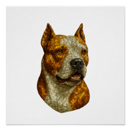 Pitbull Dog Portrait Poster