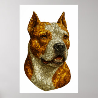 Pitbull Dog Portrait Poster