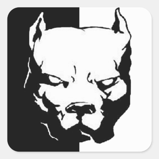 Pitbull Dog Quadratischer Aufkleber (Vorderseite)