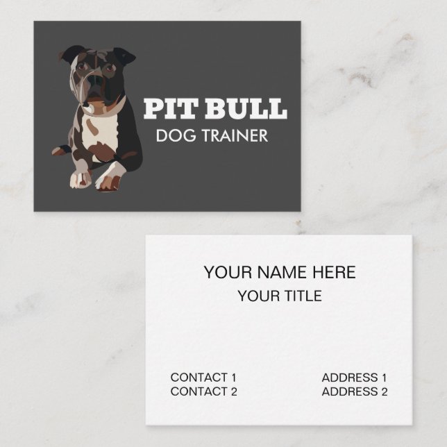 Pitbull Dog Trainer Visitenkarte (Vorne/Hinten)