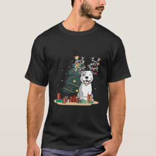 Pitbull Dog Tree Weihnachten Weihnachten Weihnacht T-Shirt