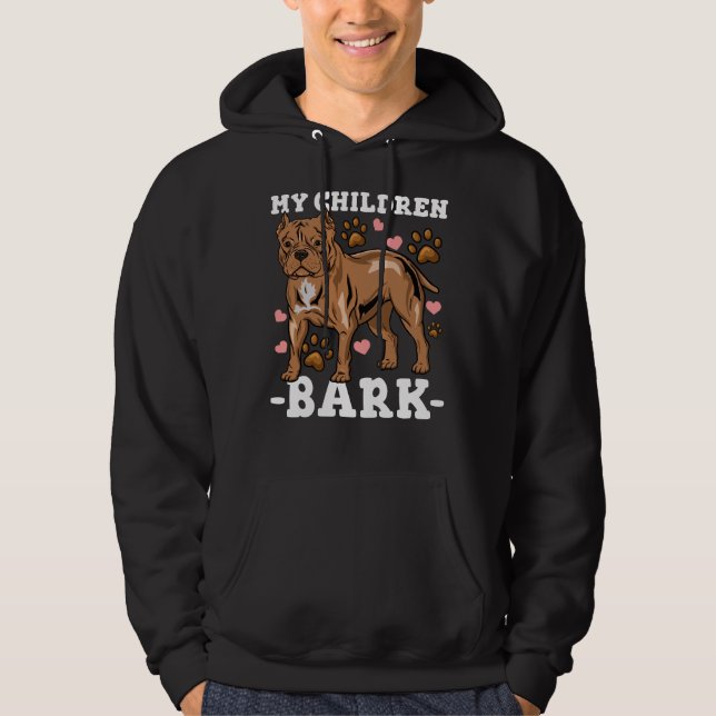 Pitbull Dog Vater Mama Hoodie (Vorderseite)