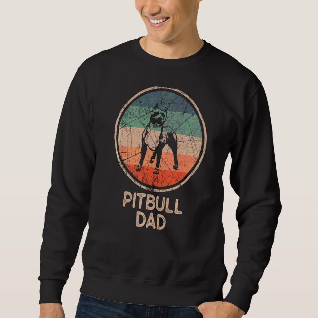 Pitbull Dog Vintag Pitbull Vater Sweatshirt (Vorderseite)