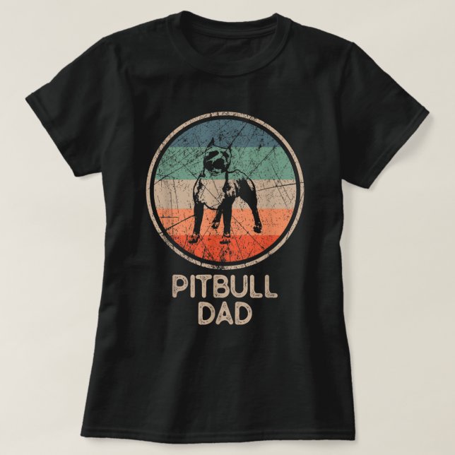 Pitbull Dog - Vintager Pitbull Vater T - Shirt (Design vorne)