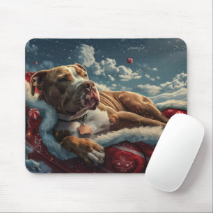 Pitbull Dog Weihnachtsfest Mousepad