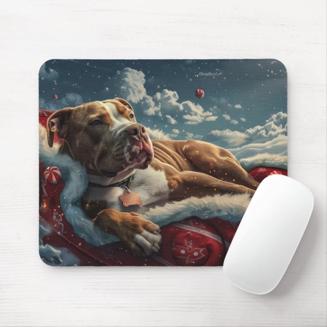 Pitbull Dog Weihnachtsfest Mousepad (Mit Mouse)